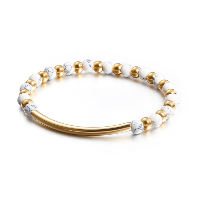 Wholesale Multicolor Turquoise Beads Stainless Steel Bracelet